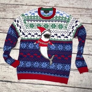 Blizzard Bay Shark Ugly Sweater Party Xmas Christmas Crewneck Sweater